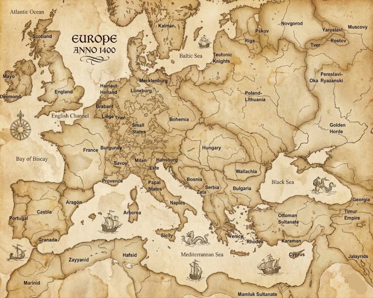 mapa da Europa 1400